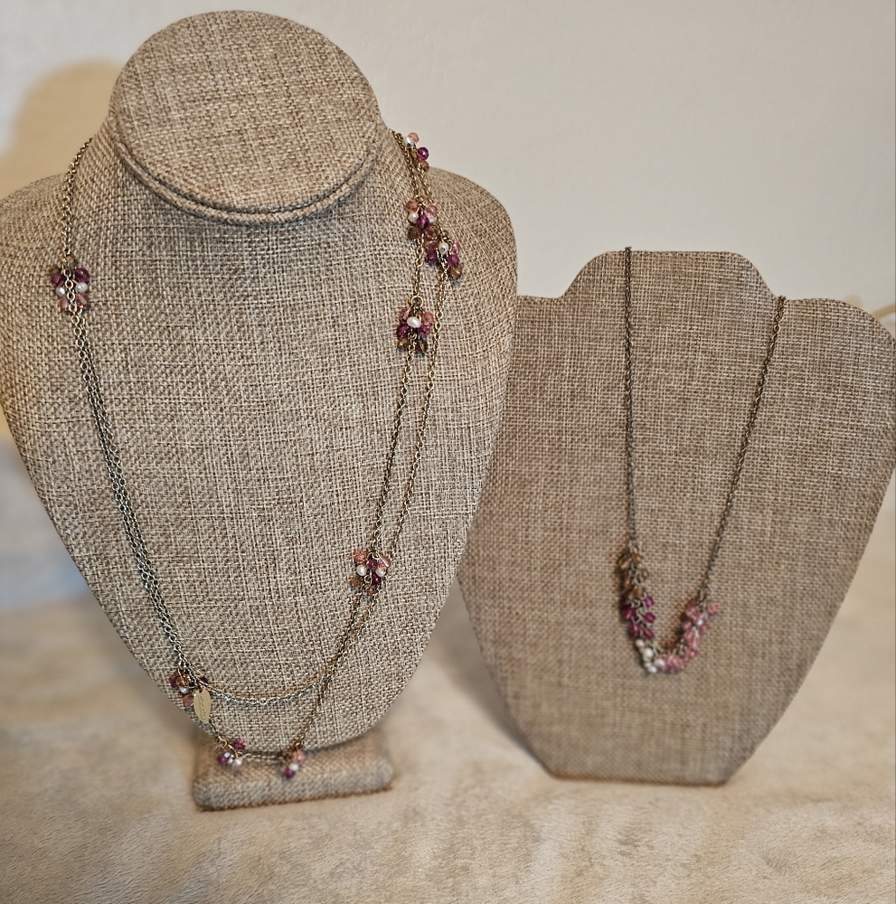 Raspberry Ombre Beaded Coldwater Creek Necklaces